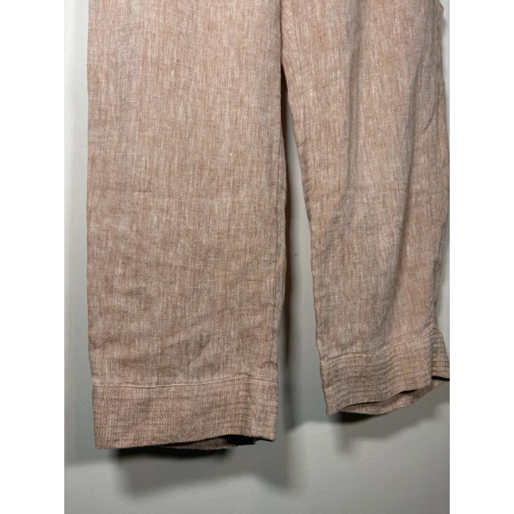 J JILL Pure Jill Size Small Linen Pants Rose Cropped Classic Casual Lagenlook Pink - Image 3
