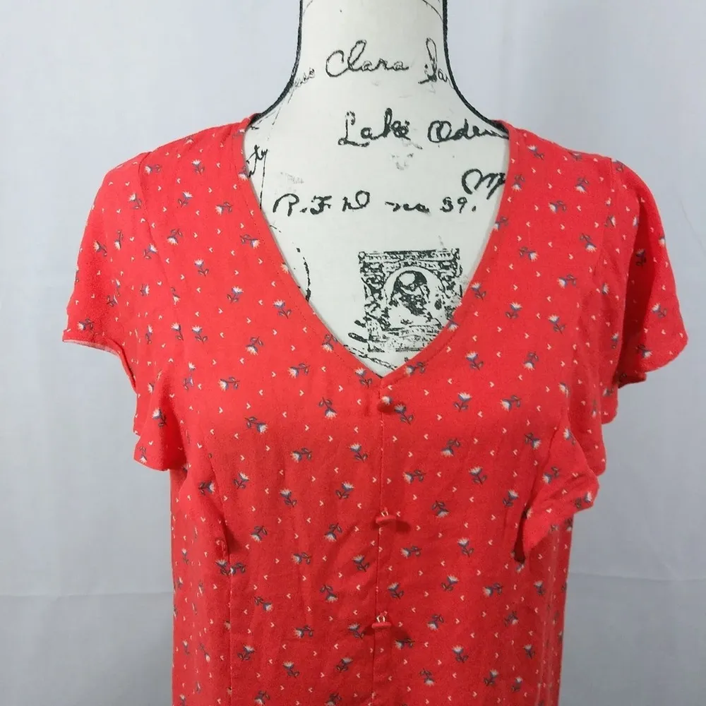 W5 Concepts Floral V Neck Flutter Sleeve S - Image 3