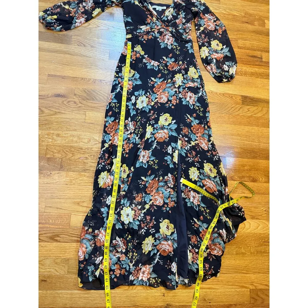 Veronica Beard Women’s 4 Avani Silk Black Floral Long Puff Sleeve Maxi Dress - Image 8