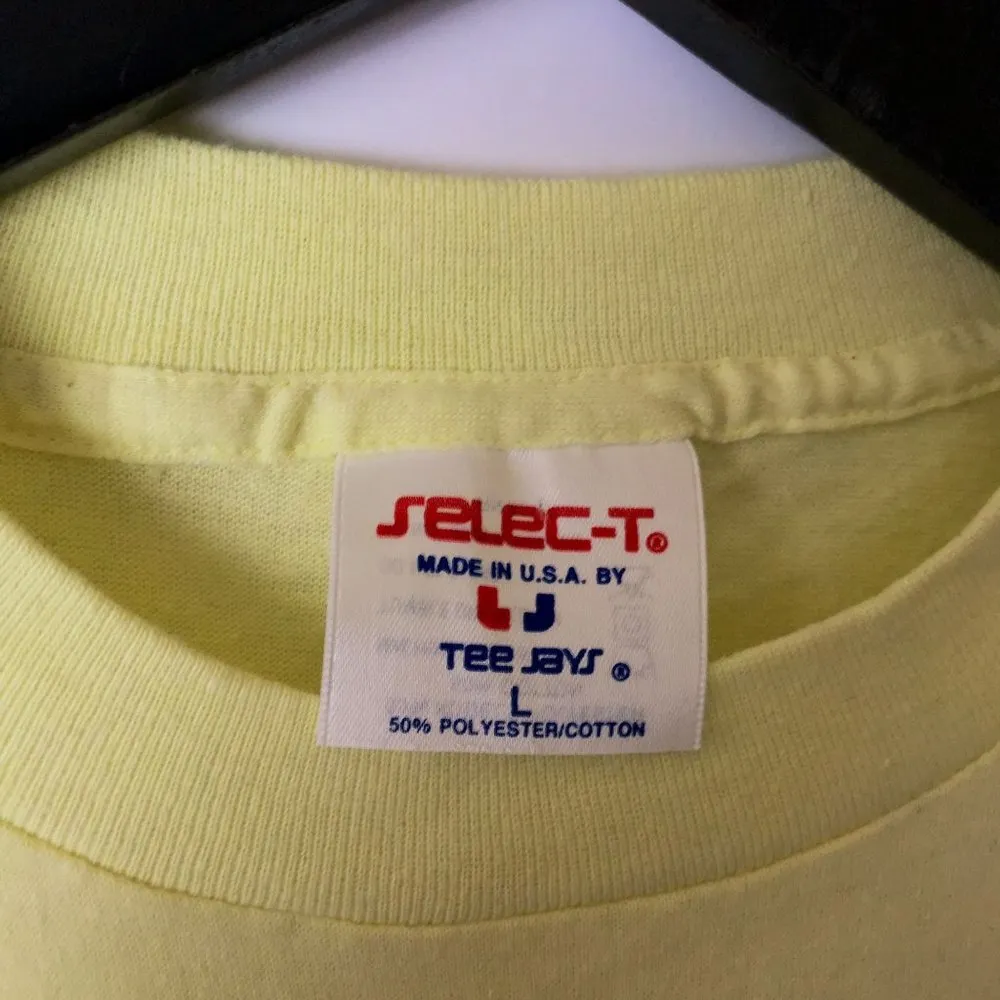 80s Vintage Fort Tucker Alabama Reunion T Shirt USA Single Stitch Yellow Medium Size L - Image 14