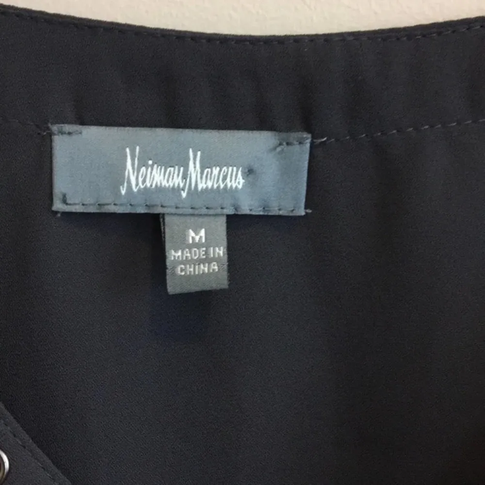 Neiman Marcus Charcoal Gray Dressy Blouse - Image 2