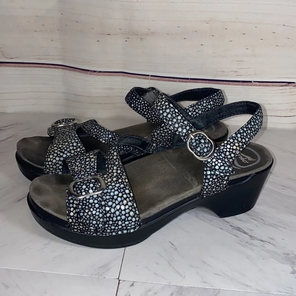 Dansko Sandi Shagreen Buckle Heel Strap Sandals Size 36 / 6 - Image 5