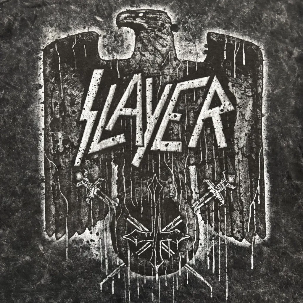 Slayer Eagle Statue Thrash Metal Band Mineral Wash T-Shirt Size Large - Image 2