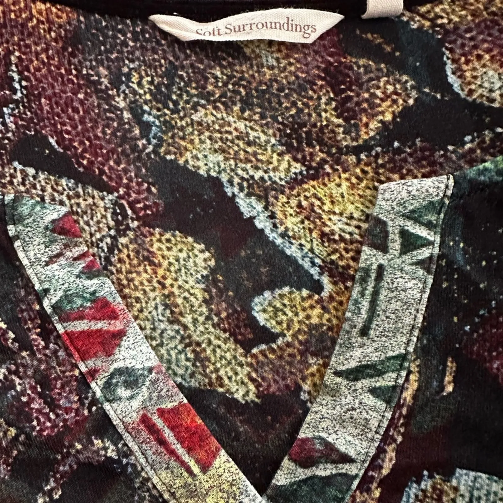 Soft Surroundings Artsy Abstract Tunic Top Viscose Forest Teacher Fall 2EP63 - Image 3