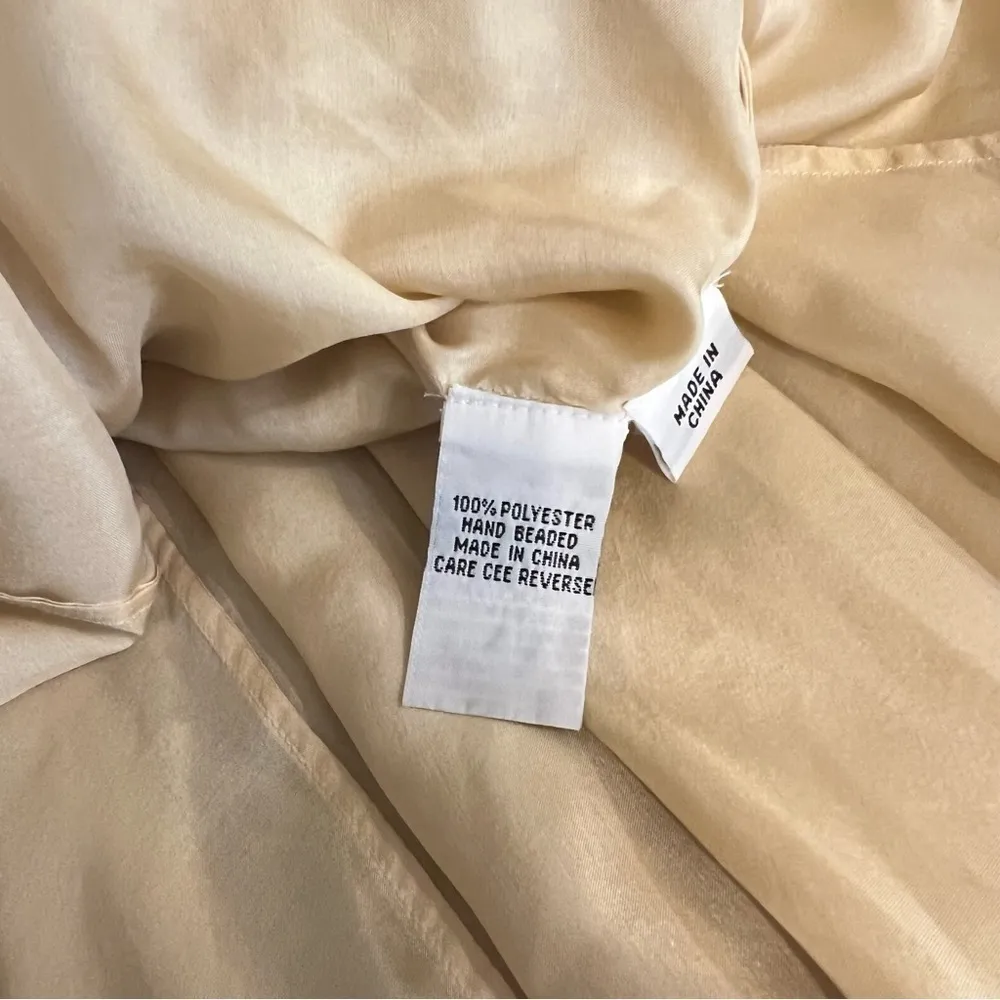 Teri Jon by Rickie Freeman heavily sequinned mermaid style gown, honey beige, 6 Tan - Image 13