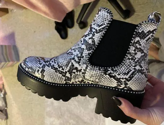 Snakeskin Boot Black Size 7 - Image 2