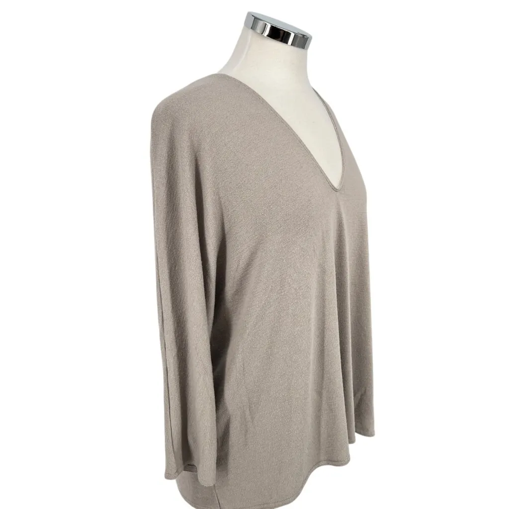 Wilfred Free Aritzia Knit V-Neck Top Lightweight Loose Fit Gray Size Large - Image 5
