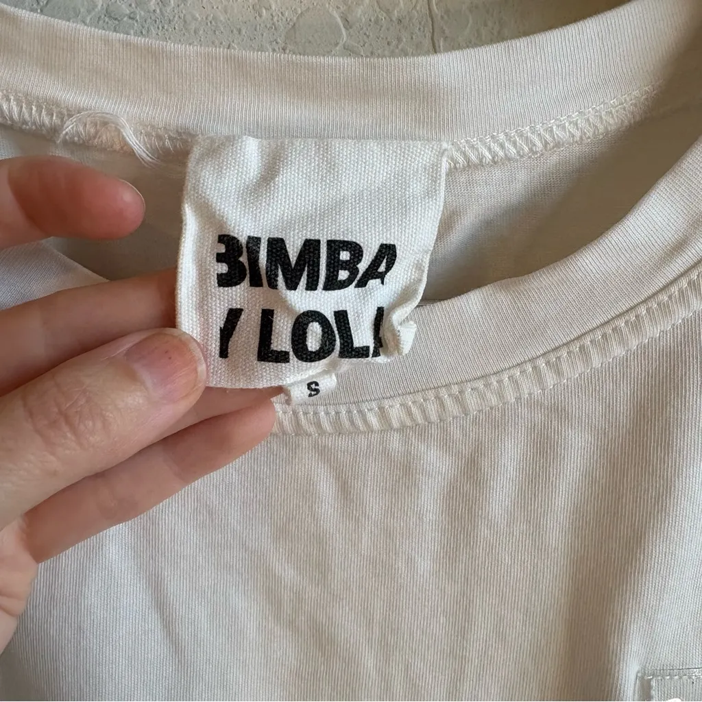 Bimba Y Lola IVORY EMBROIDERED LOGO T - Image 3