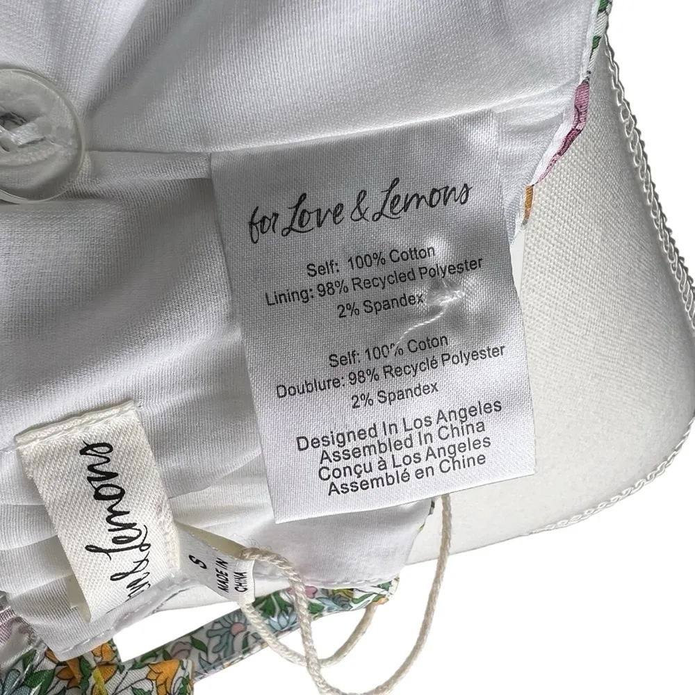 For Love and Lemons Raleigh Crop Top Size Small Floral Multicolor - Image 8