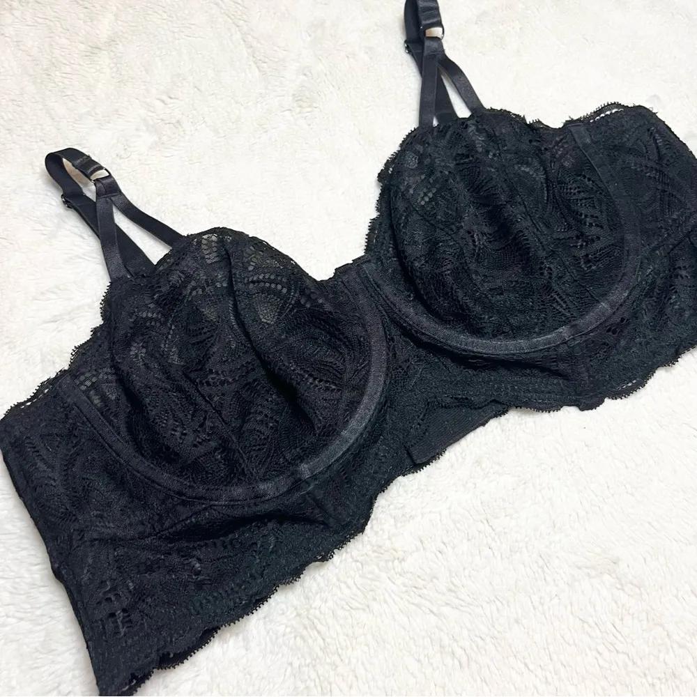 Torrid Curve Black Lace Underwire Longline Bralette Size 2X - Image 14