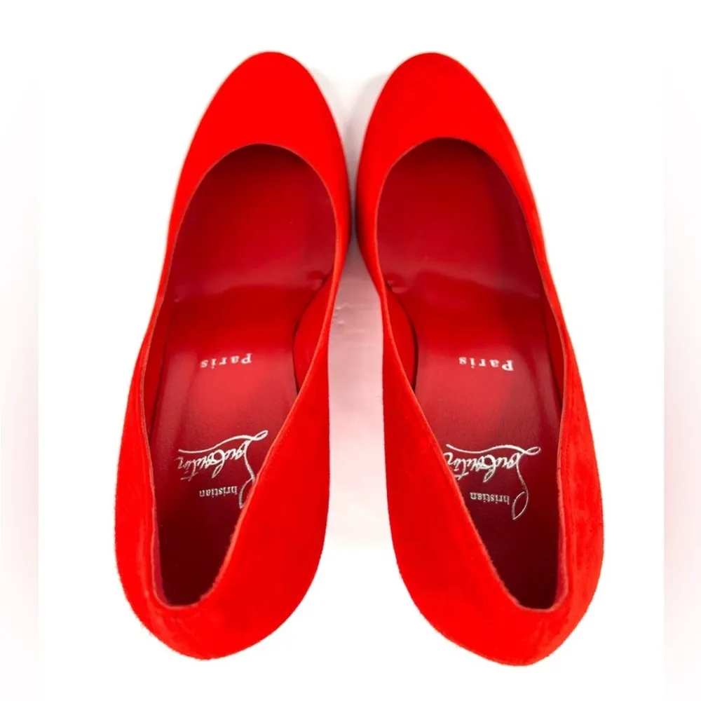 Christian Louboutin Stella 70mm Red Ole Suede Leather Heel Pumps Size EU 36 - Image 11