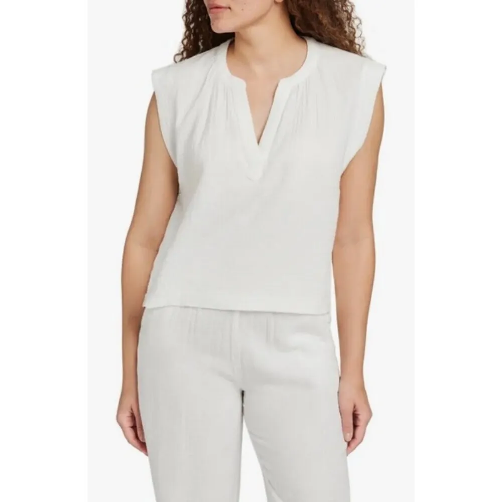 💕FAHERTY💕 Dream Cotton Gauze Dylan Top ~ White Medium M NWT - Image 8