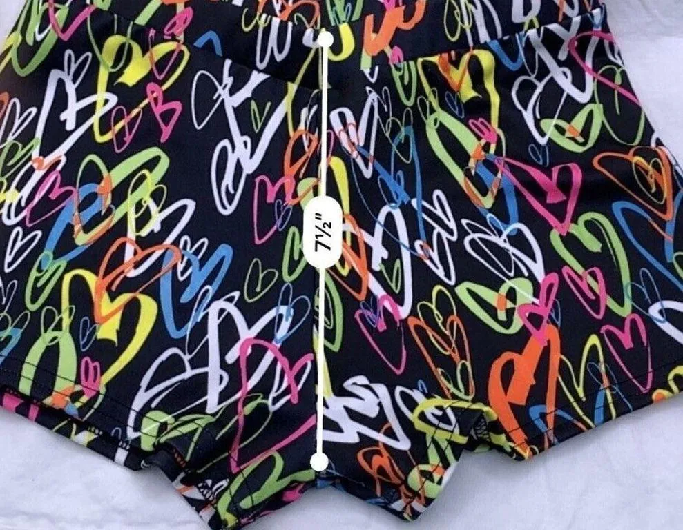 Womens Cheer Dance Boy Cut Hot Pants Hearts Low Rise Small JB Bloomers - Image 6