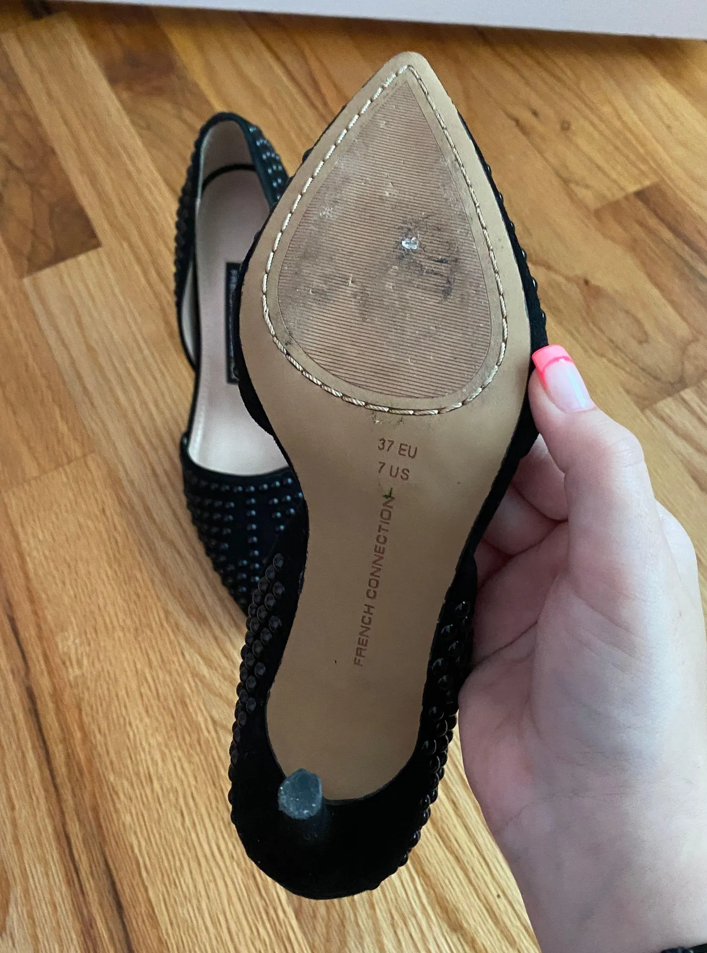 Black Studded High Heel Pumps - Image 5