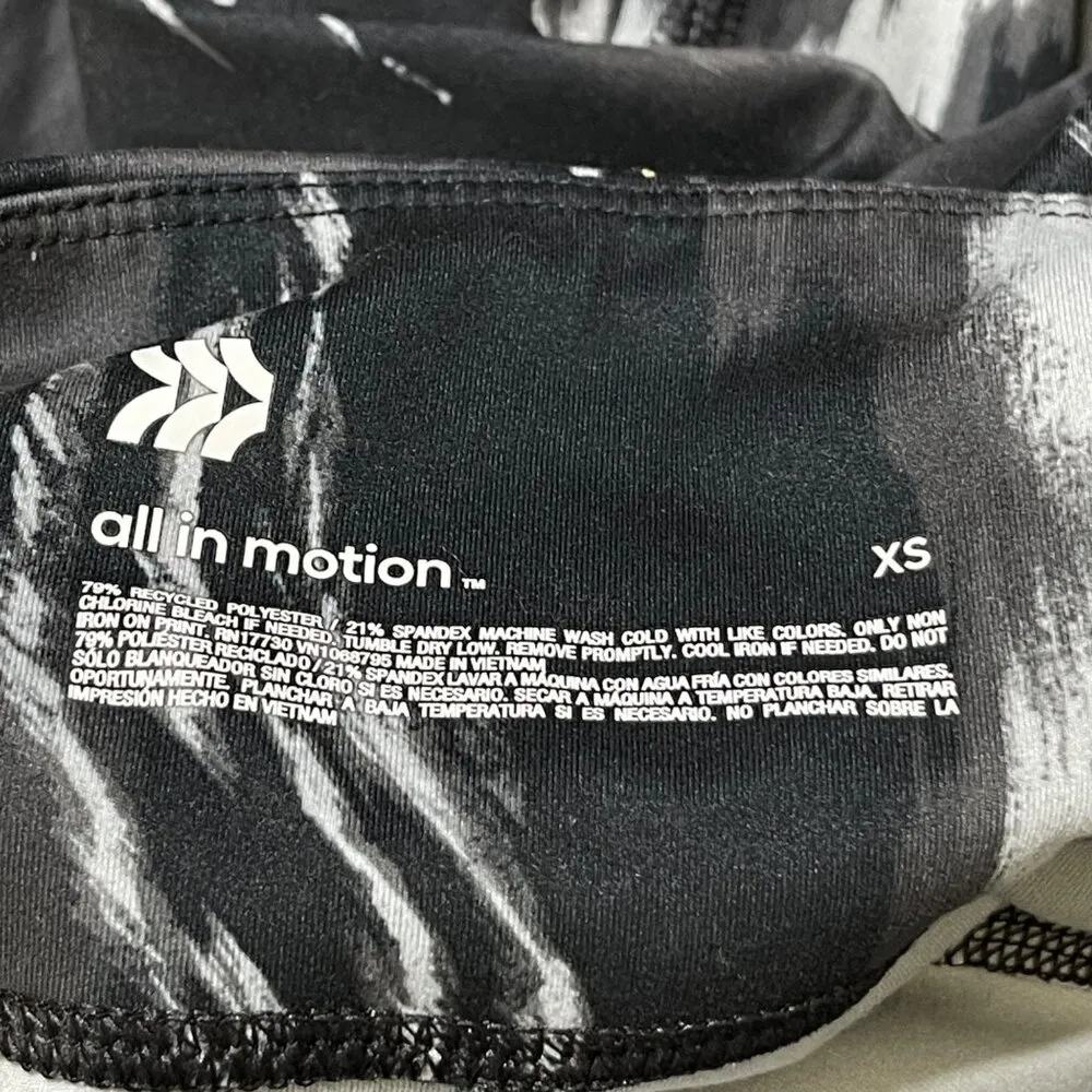 All In Motion Leggings Black Marbled Pockets XS Extra Small Athletic - Image 5