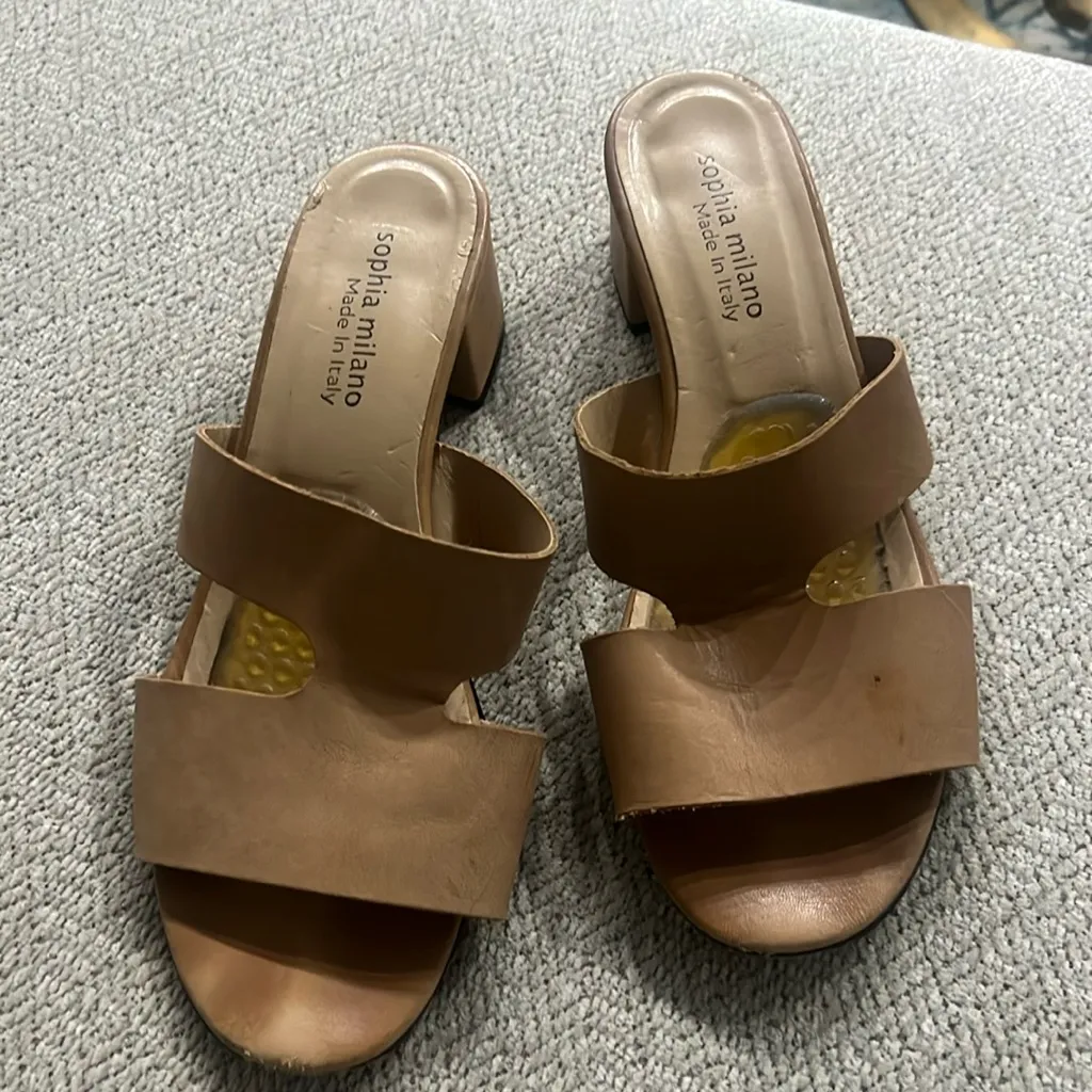 Sophia Milano Slip-On Wedge Sandals. - Image 2