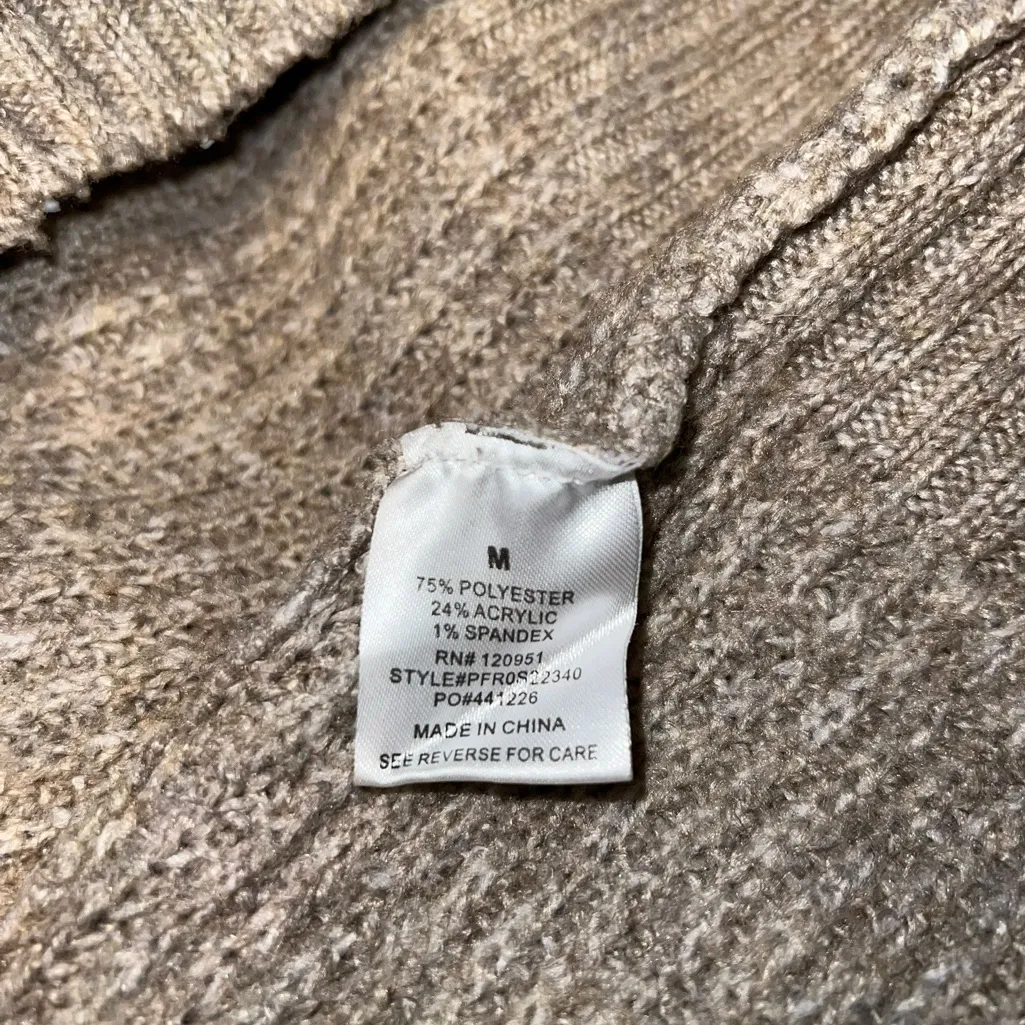 Pink Rose Women's Tan Crew Neck Sweater Medium - Image 4