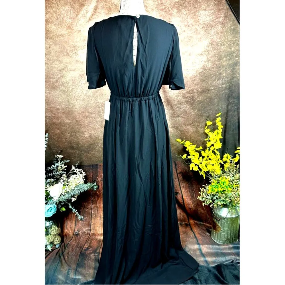 Show Me Your Mumu Emily Empire Maxi Dress Black Chiffon S - Image 9