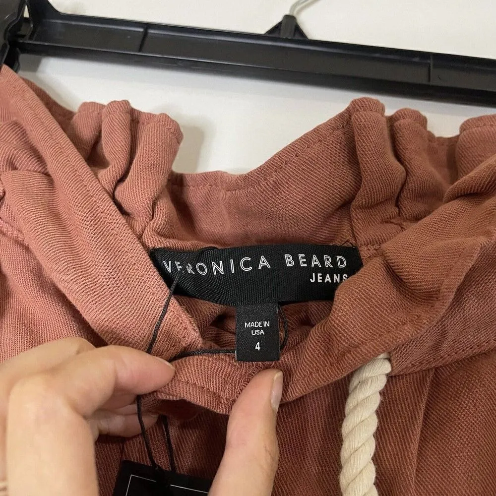 NEW! Veronica Beard Karter Paperbag Linen Blend Casual Crop Pants US 4 - Image 5