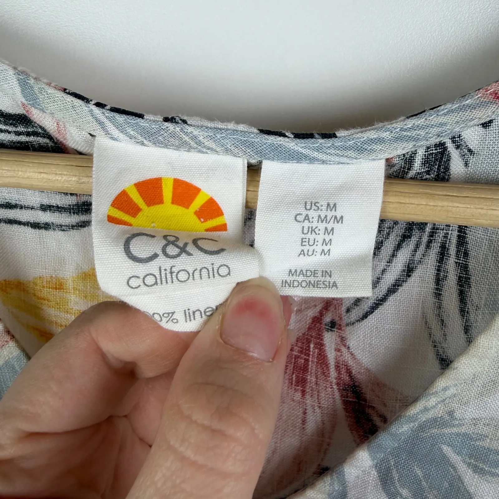 C&C California Linen Floral Shift Dress Medium Resort Vacation Coastal Summer - Image 5