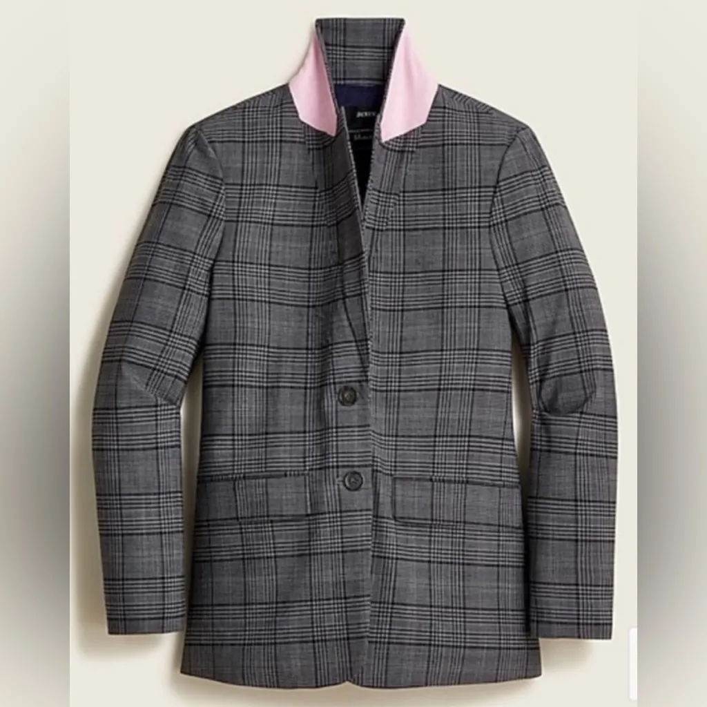 J Crew Sommerset blazer in grey plaid Italian wool 6 - Image 4