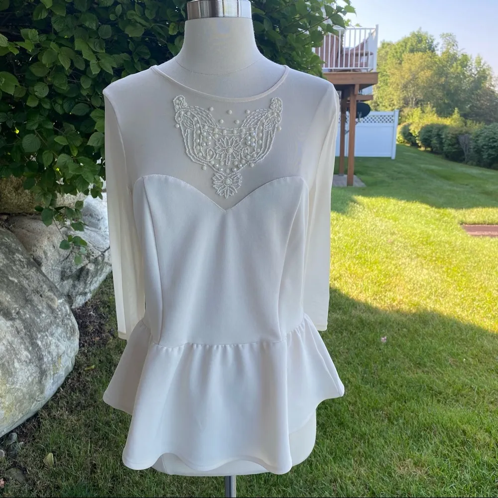 Forever 21 Peplum Top with Embellishments - Image 4