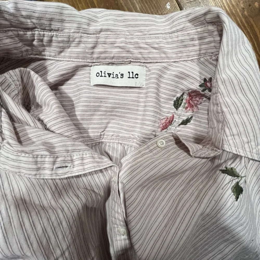 Olivia's LLC Custom Western Rodeo Cowgirl Lace Floral Embroidered Shirt Size L Pink Size L - Image 3