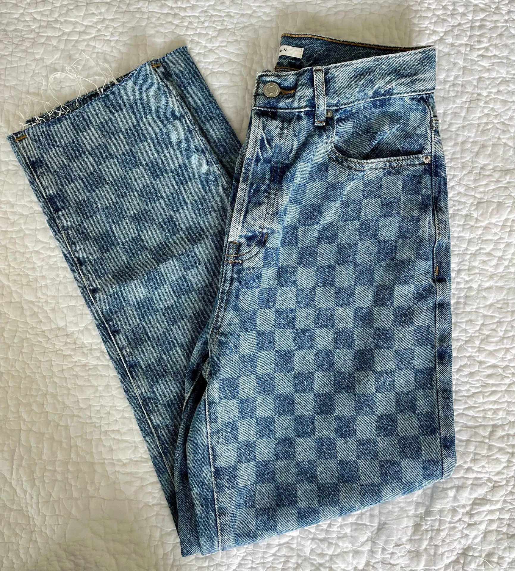 PacSun Checkerboard Highwaisted Straight Leg Jeans - Image 2