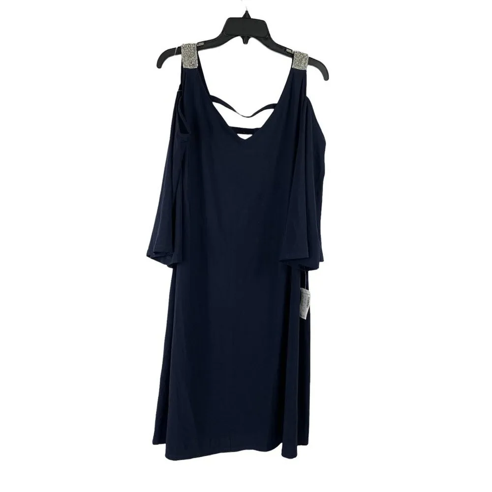 Dressbarn Women's Dark Navy Blue Dress - Image 2
