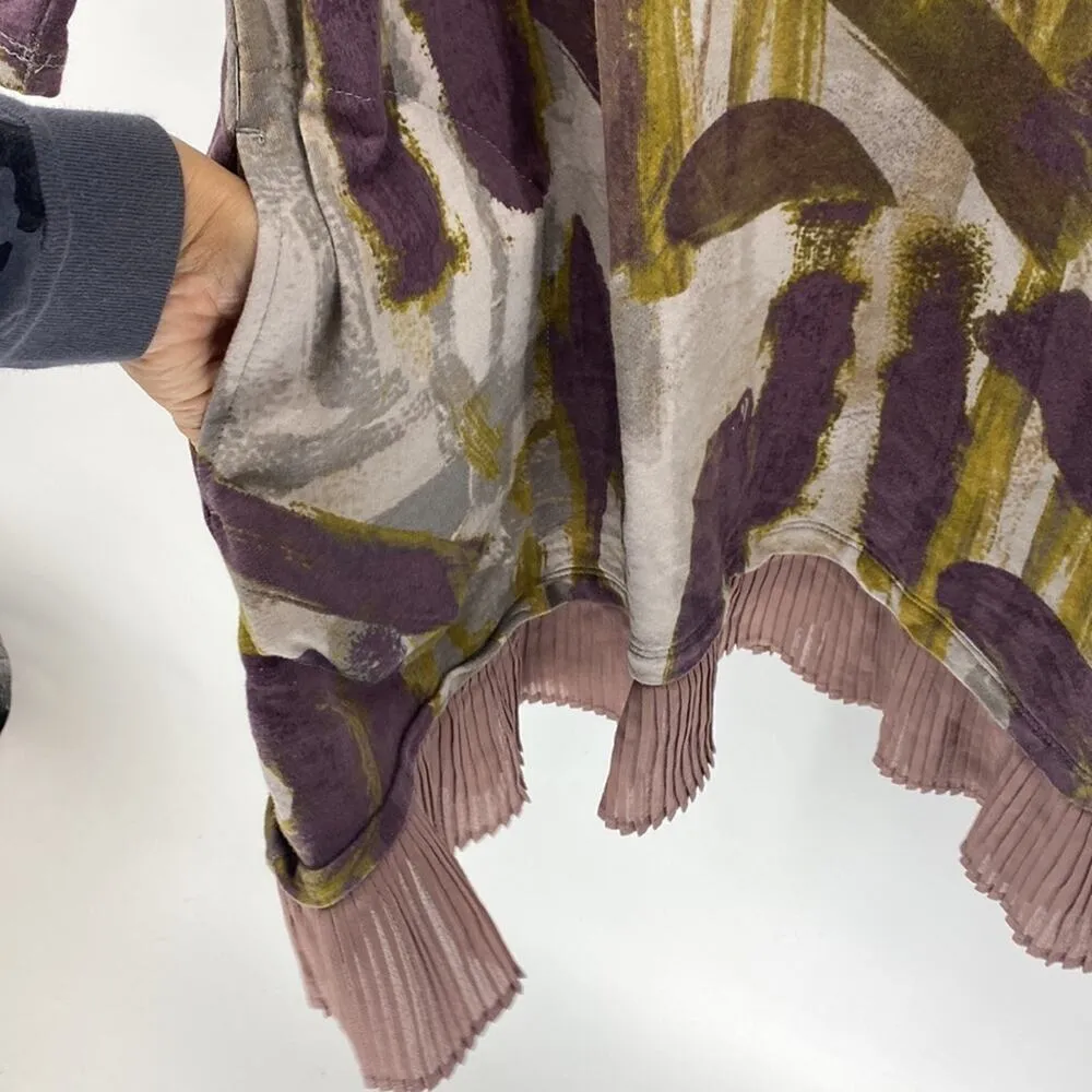 LOGO Lounge Lori Goldstein Ruffle pleated Hem Abstract Print Tunic pockets - Image 4