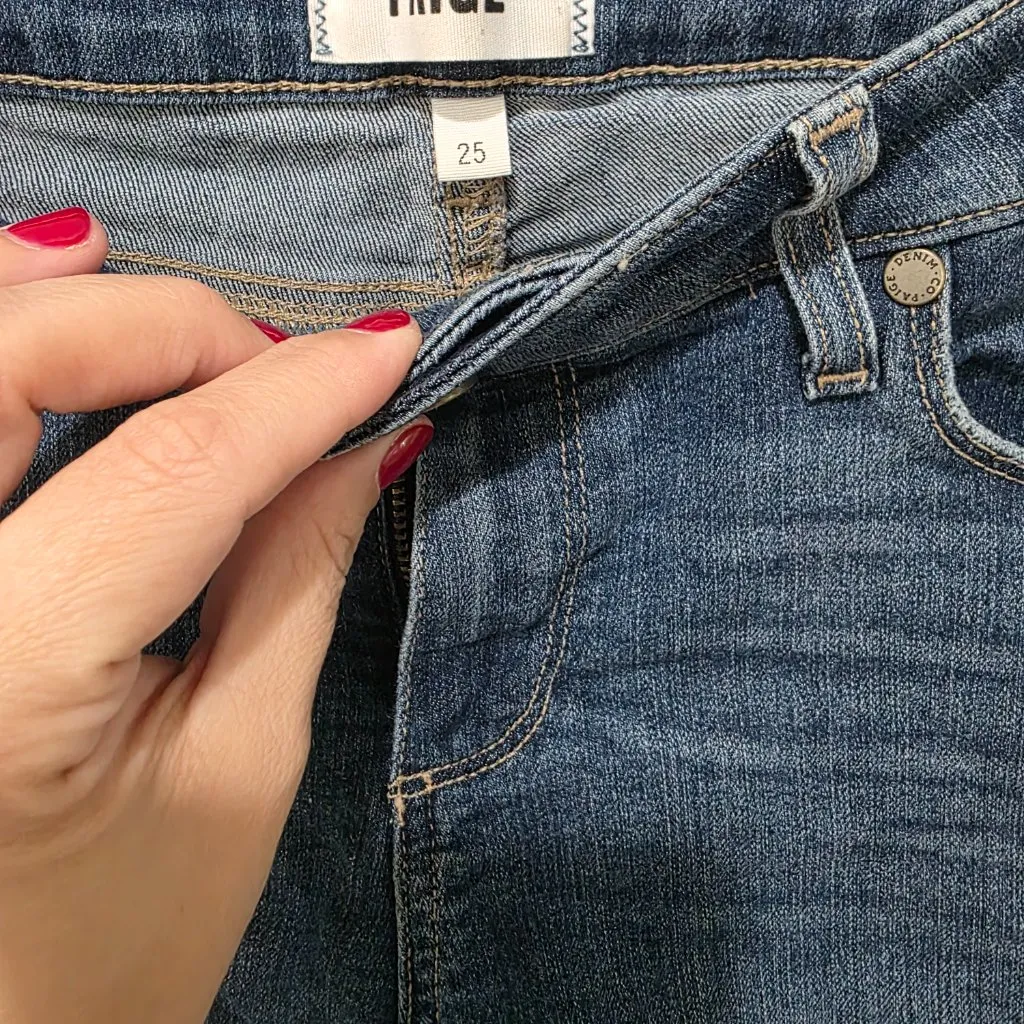 Paige Denim Cutoff Jean Shorts – Size 25, Blue, Distressed Raw Hem - Image 3