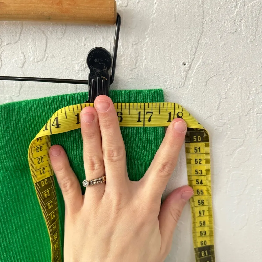 New York and Company Green Ribbed Flare Sweater Pull On Pants XL - Image 6