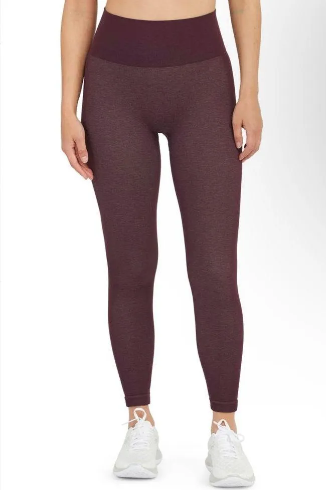 Spanx Seamless Leggings Track Stripe Burgundy Size XS New w/Tag - Image 2