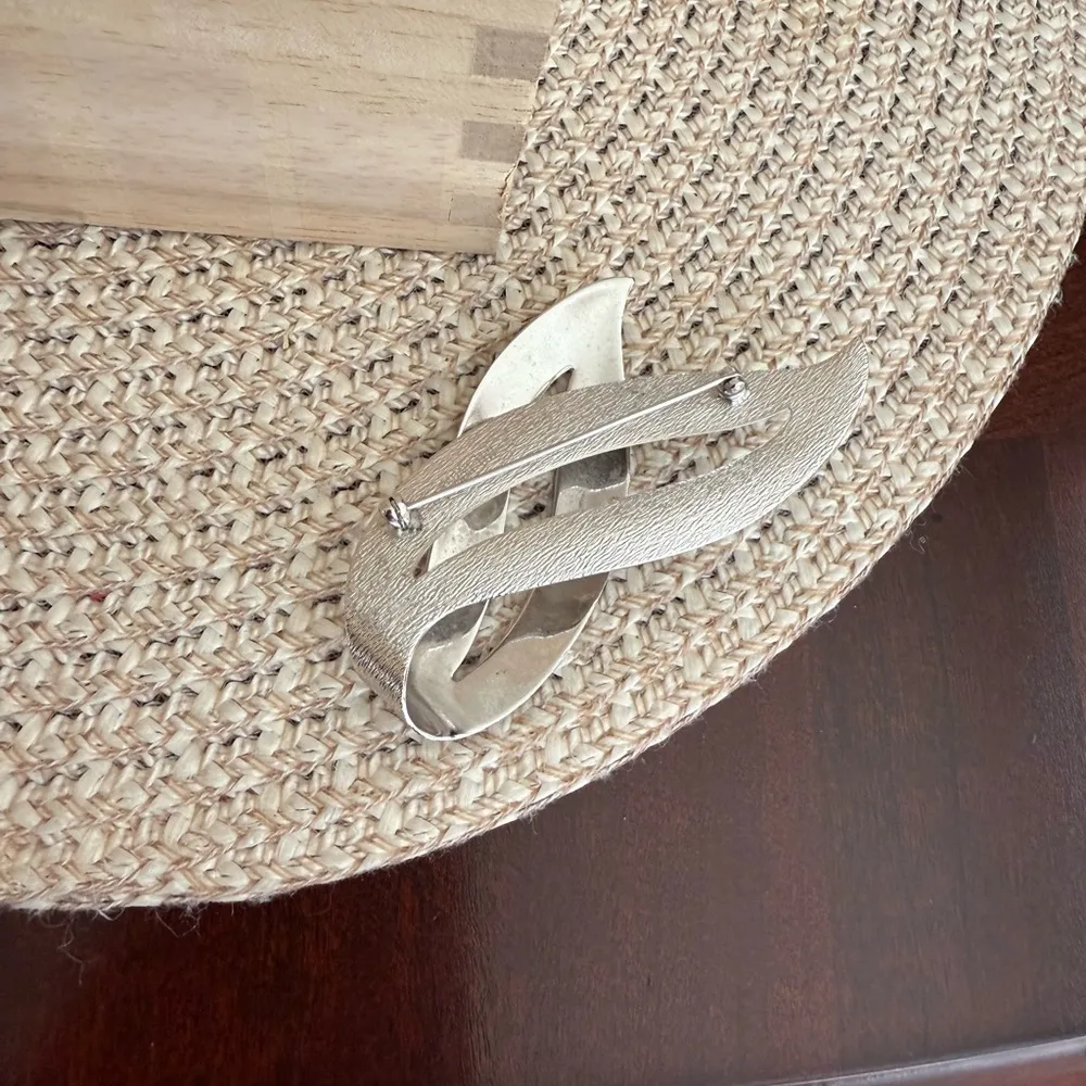 Vintage Silver Tone Sarah Conv Brooch - Image 2