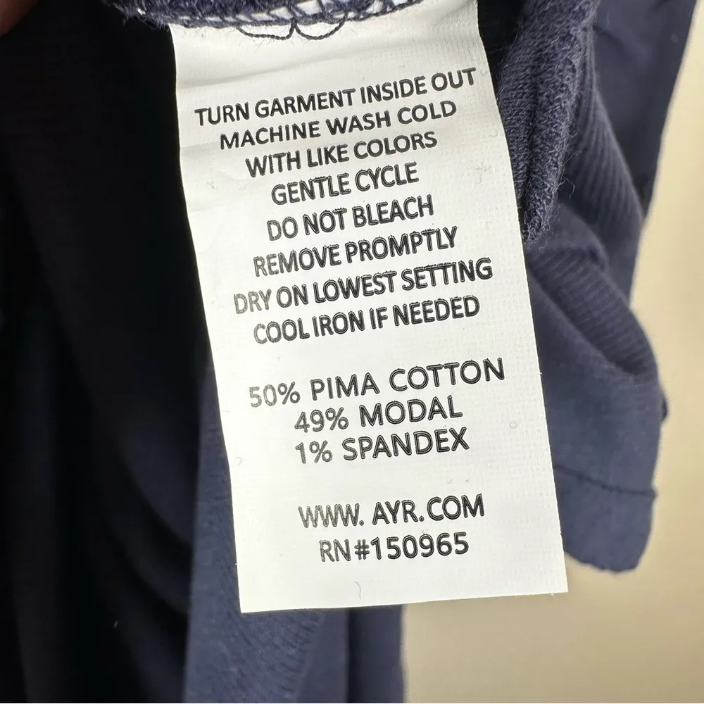 NEW AYR The Moderne Ribbed Midi Dress City Sky Navy Blue XS Classic Minimalist - Image 6