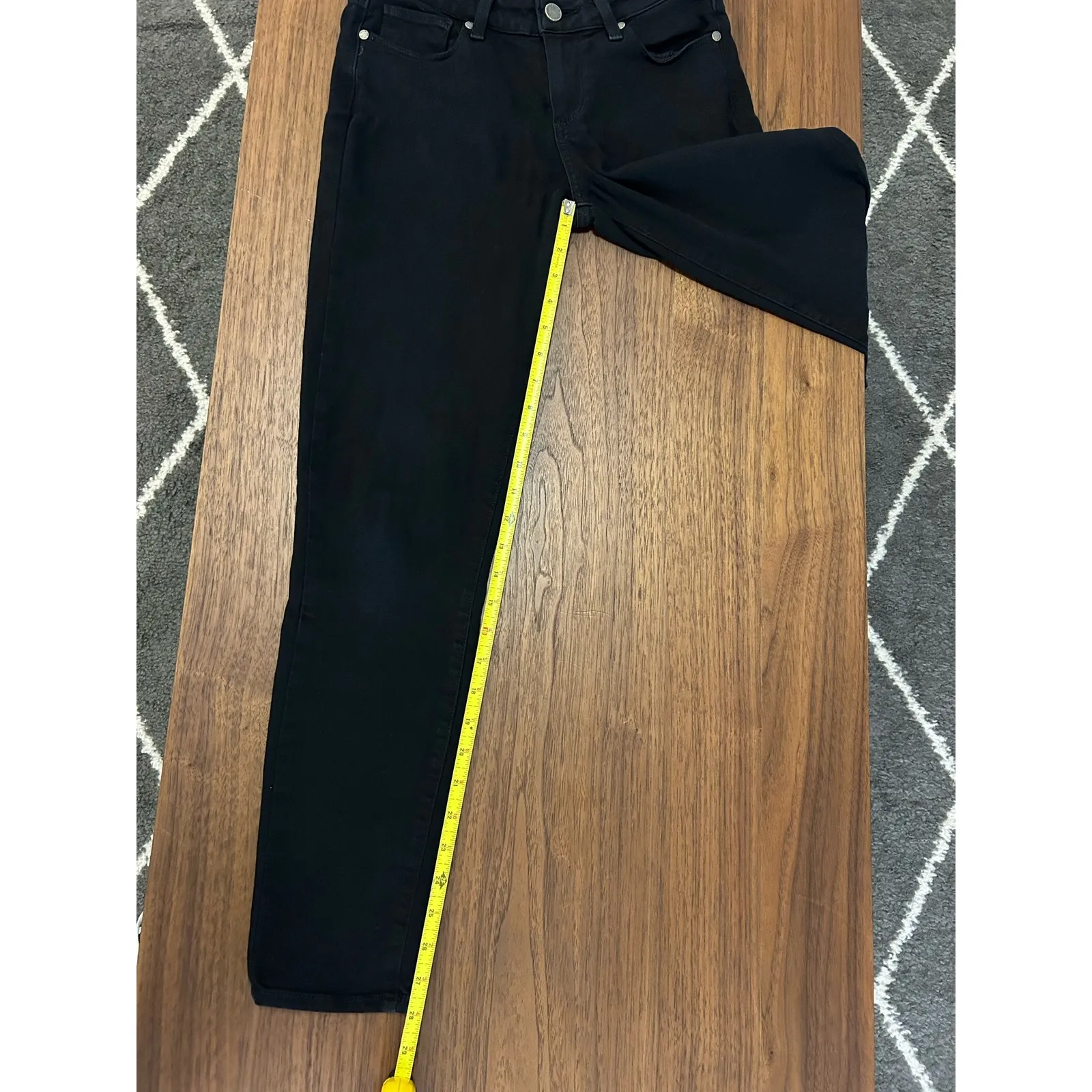 PAIGE Verdugo Ankle Skinny Jean In Black Shadow Size 26. - Image 9