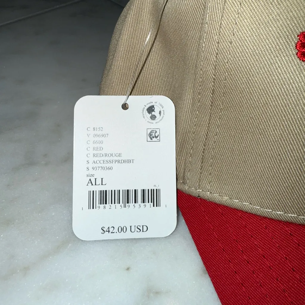 Free People Heartbreak Club: Red and Tan Trucker Hat - Image 3