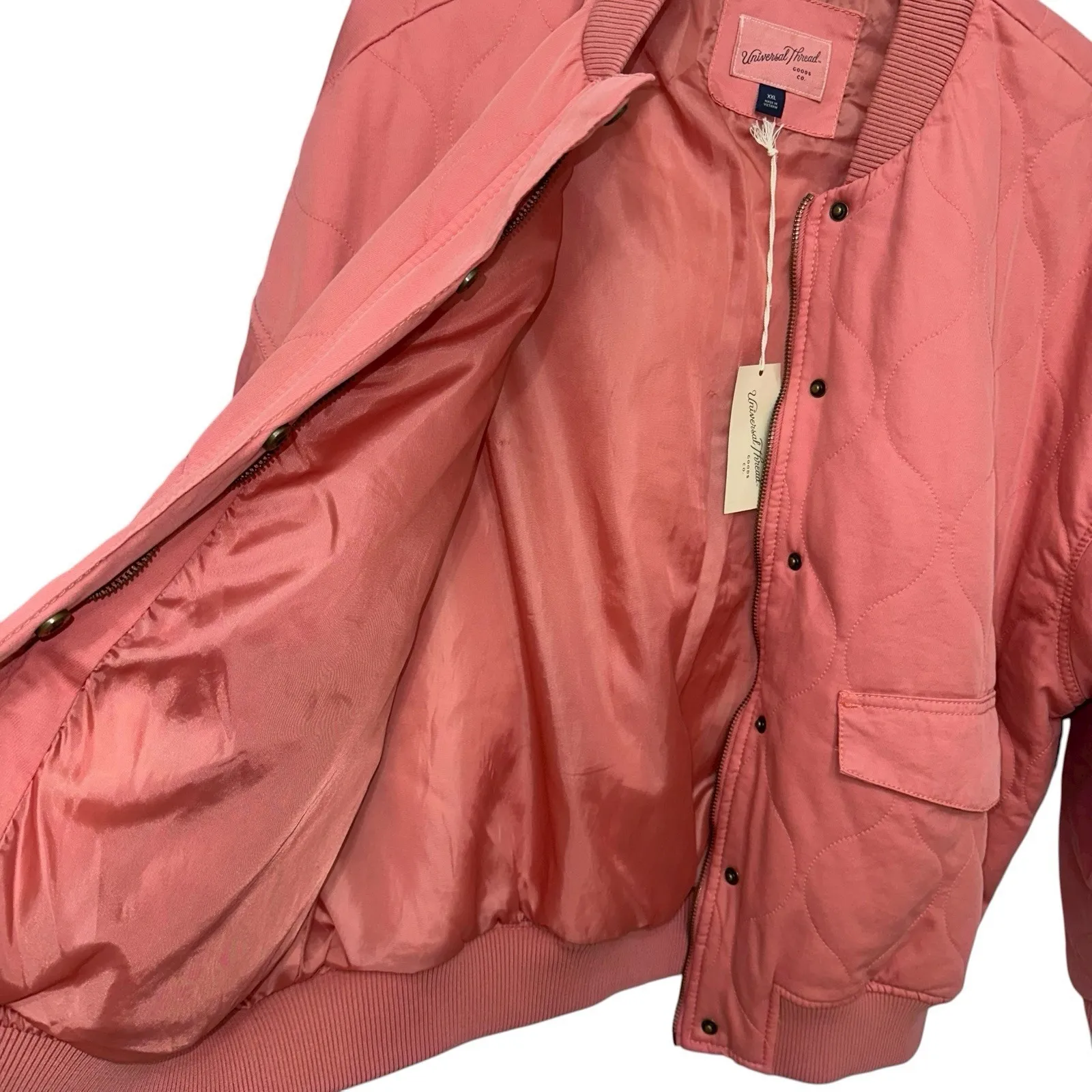 Universal Threads Universal Thread Women's Quilted Utility Jacket Plus Size XXL 2XL Bomber Pink - Image 8