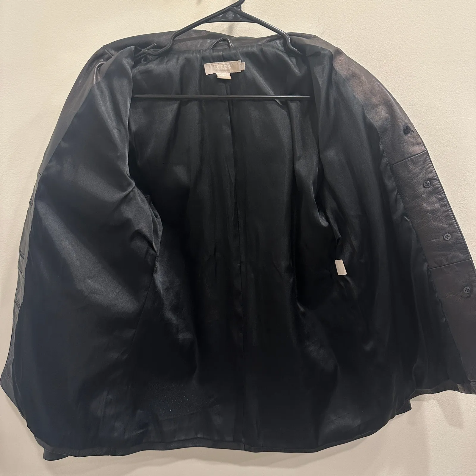 Vintage Y2K J. Crew Black Leather Shacket Minimalist Preppy Heritage Old Money - Image 3