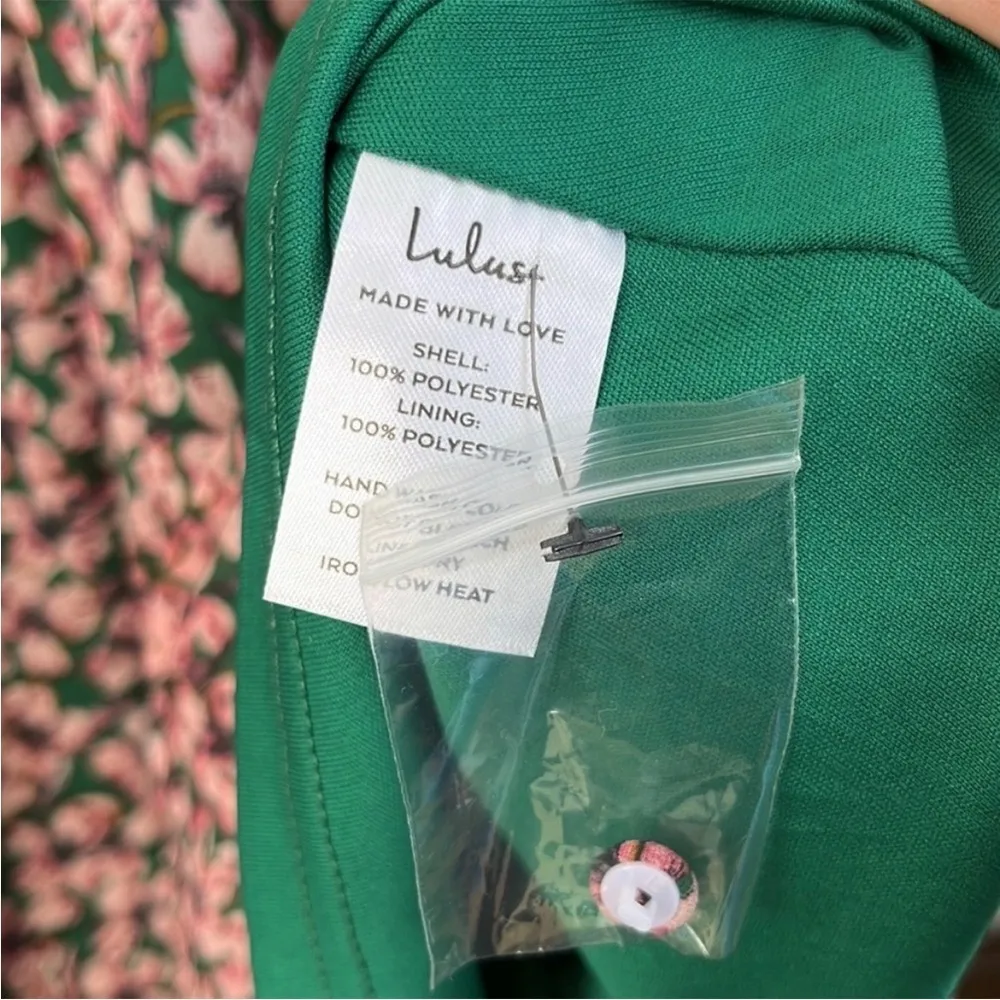 NWT Lulu's Floral Forever Green and Pink Smocked Skater Dress - Image 8