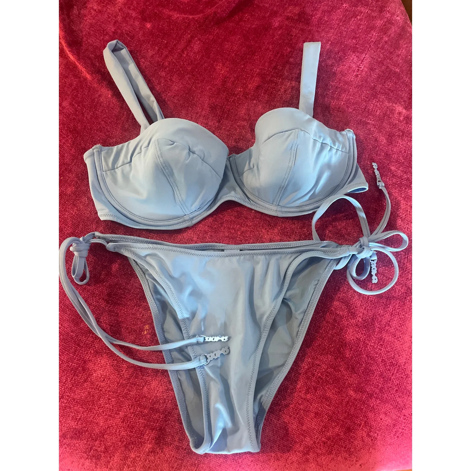 SKIMS Two Piece Bikini Set in Tide Blue Limited Edition Size Large L Swimsuit - Image 2