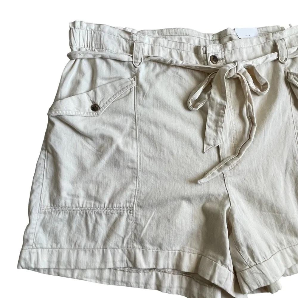 Old Navy Women’s Extra High Waist Cargo Shorts Plus Size 3X Tie Belt Cotton - Image 4
