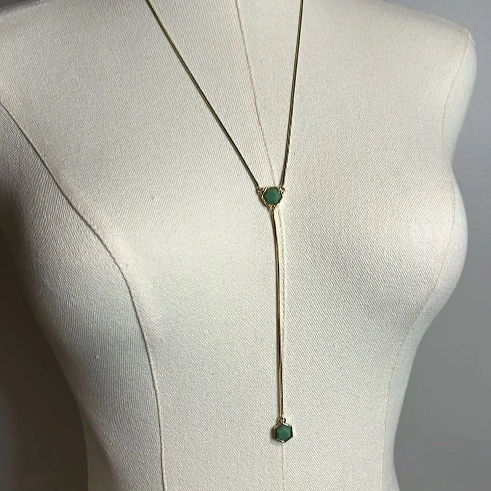 Park Lane NWOT gold and green beaded drop long necklace - Image 9