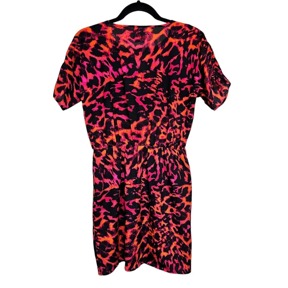 MAC & JAC PINK / BLACK SHORT SLEEVE ELASTIC WAIST MINI DRESS WOMEN’S SIZE SMALL - Image 2
