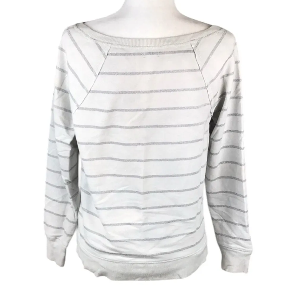 Aerie White Striped Pullover Top Size S - Image 6