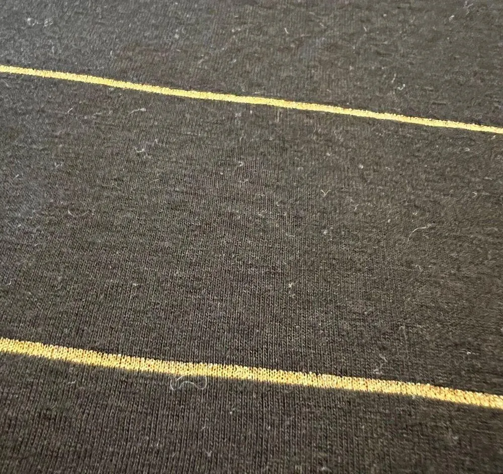 The Classic Womens T Shirt Top Striped Jeweled R Short Sleeves Pullover Black Size L - Image 5