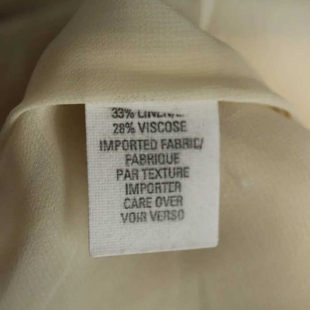 Anne Klein Linen Blend Cream Beige Cropped Trousers Pants Straight Leg Size 10 - Image 7