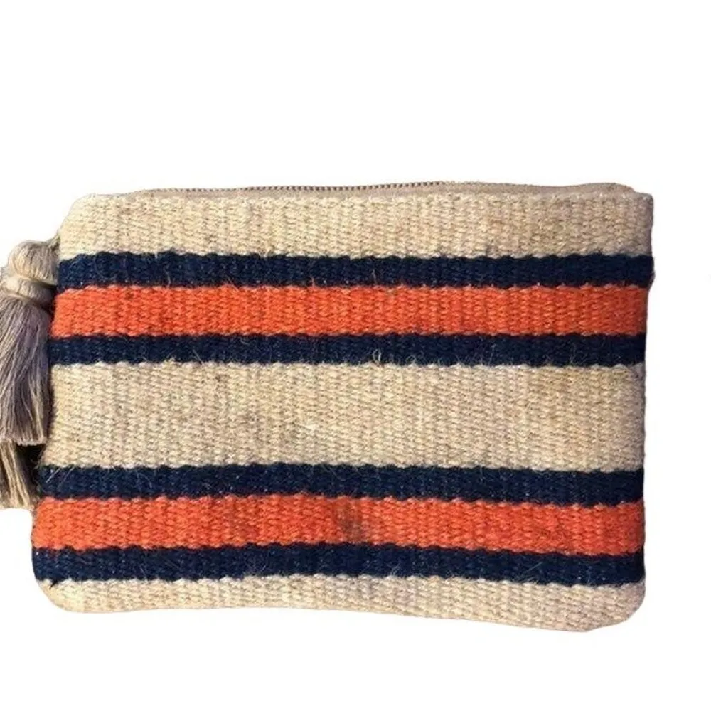 J Jill Wristlet Purse Used Jute Striped Small Casual - Image 5