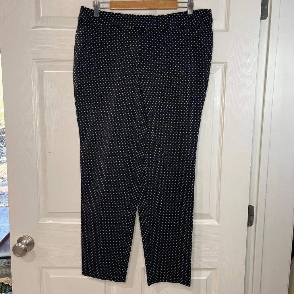 Lane Bryant Outlet Embroidered Polka Dot Pants Womens Size 14 Black White Career - Image 3