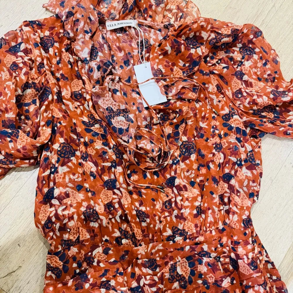 Ulla Johnson floral Long Sleeve silk dress - Image 11